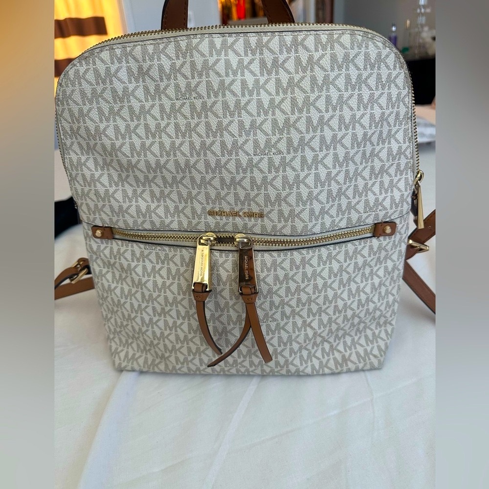 Michael Kors Rhea Zip Medium Slim Signature Logo Backpack - Picture 5 of 11